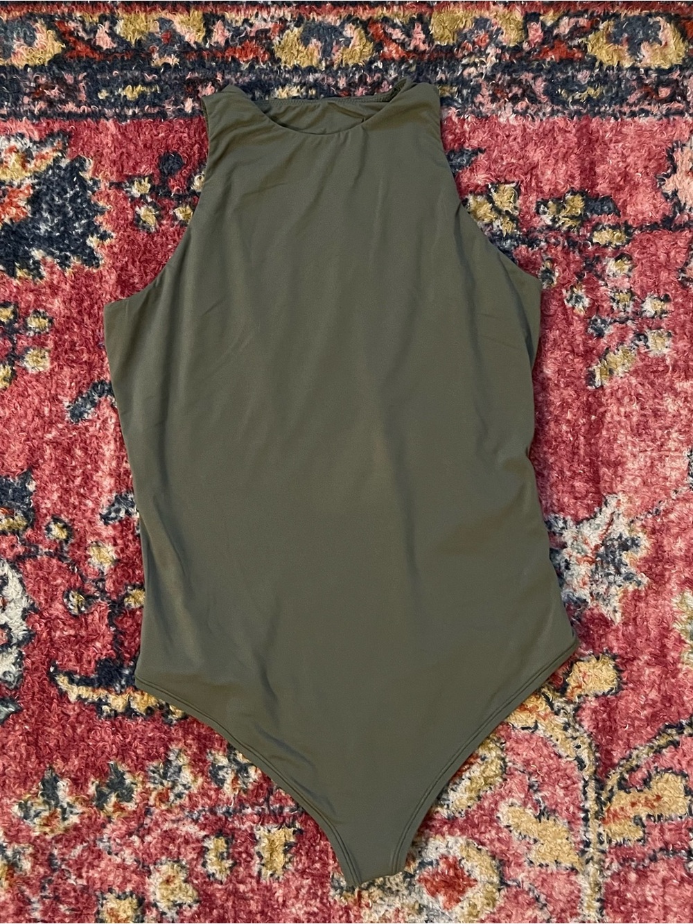 PINK Victoria's Secret Olive Green High-Neck Bodysuit size Medium